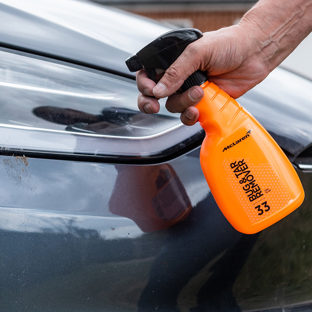mclaren bug and tar remover on car
